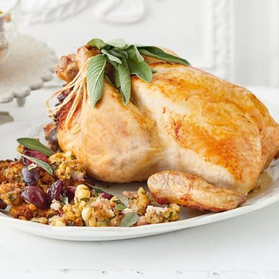 Roast Chicken With Cherry Hazelnut Stuffing