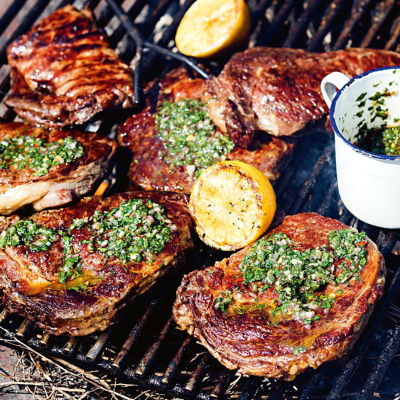 Grilled Steaks With Chimichurri