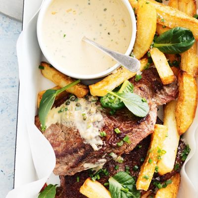 Pepper Steak With Oven Chips