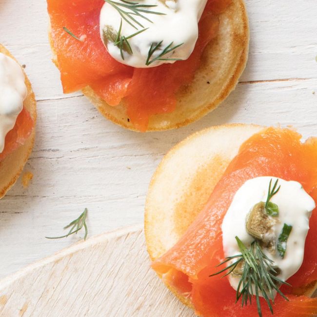 Smoked Salmon & Horseradish Blinis