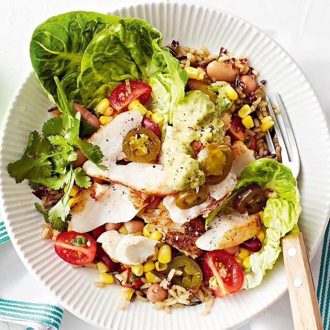 Spicy Fish & Rice Bowl With Bean Salsa