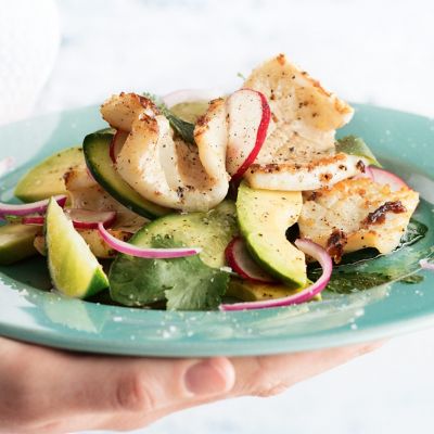 Squid With Cucumber & Radish Salad
