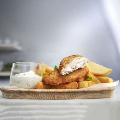 Crispy Whiting And Chips With Herb Tartare