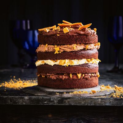 Honeycomb Cake With Chocolate Ganache