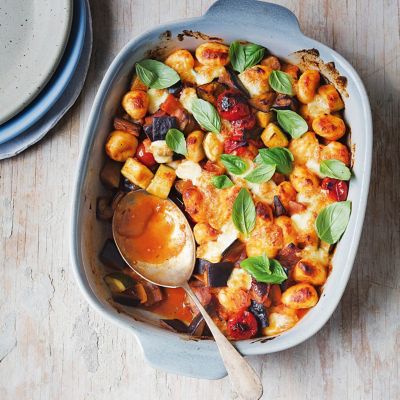 Cheesy Eggplant Gnocchi Bake