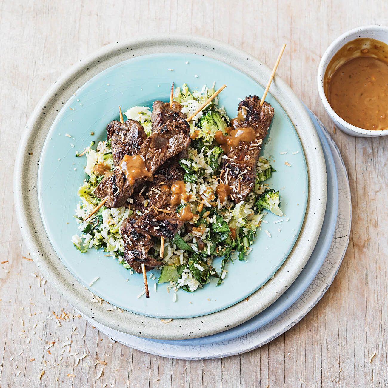 Satay Beef with Broccoli Fried Rice