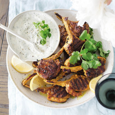 Spiced Lamb Cutlets with Garlicky Yoghurt