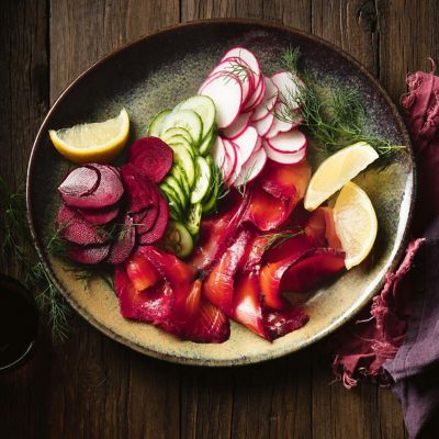Beetroot-Cured Salmon With Beetroot Salad