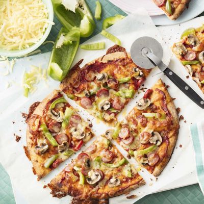 Kabana, Capsicum And Mushroom Pizza