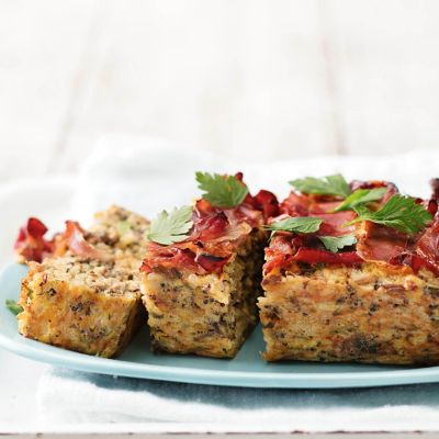 Mushroom Slice With Maple-Glazed Prosciutto