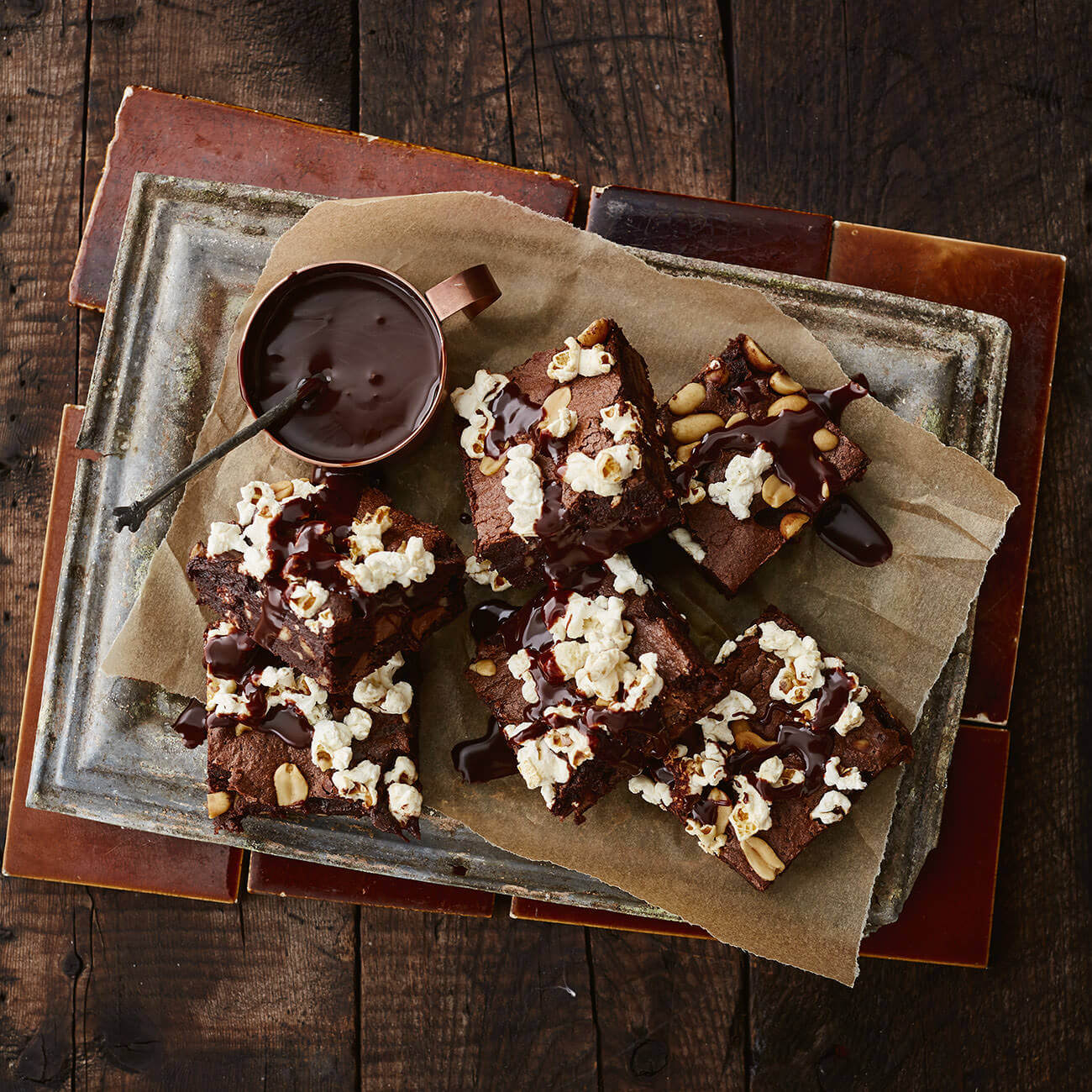 Peanut & Popcorn Brownies