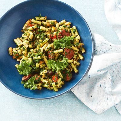 Pesto & Chorizo With Quinoa Rigatoni
