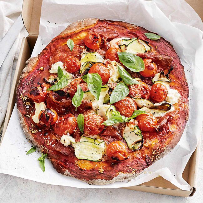 Salami, Ricotta & Zucchini Pizzas