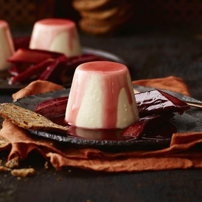 Salty Panna Cotta With Sweet Rhubarb