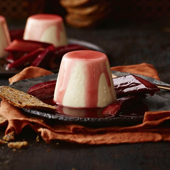 Salty Panna Cotta With Sweet Rhubarb