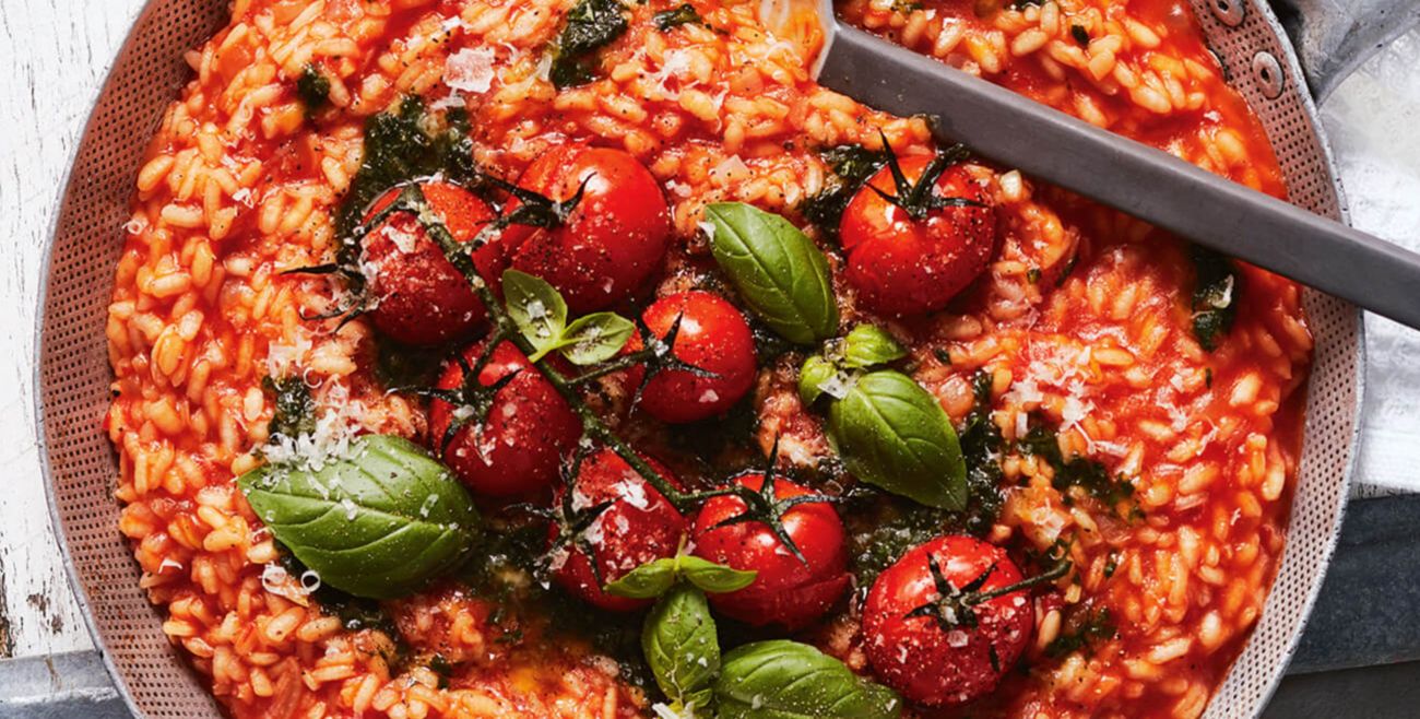 Tomato Risotto With Basil Oil Recipe Woolworths