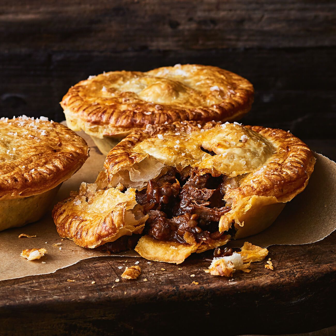 Traditional Chunky Pepper Beef Pies Recipe Woolworths