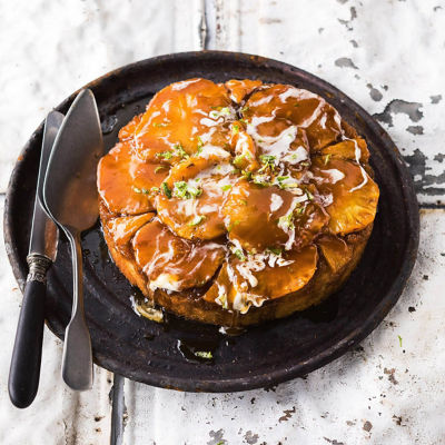 Pineapple Upside-Down Cake With Maple Caramel