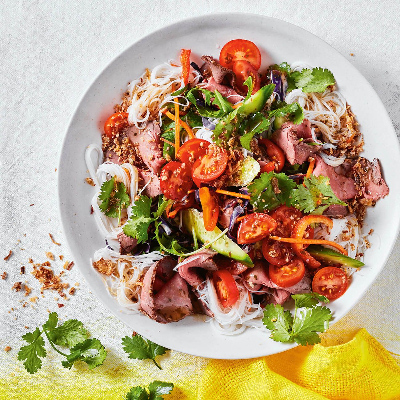 15Minute Thai Beef Salad With Rice Noodles Recipe Woolworths