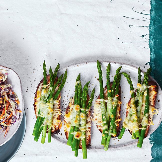 Grilled Asparagus & Cheese Toast