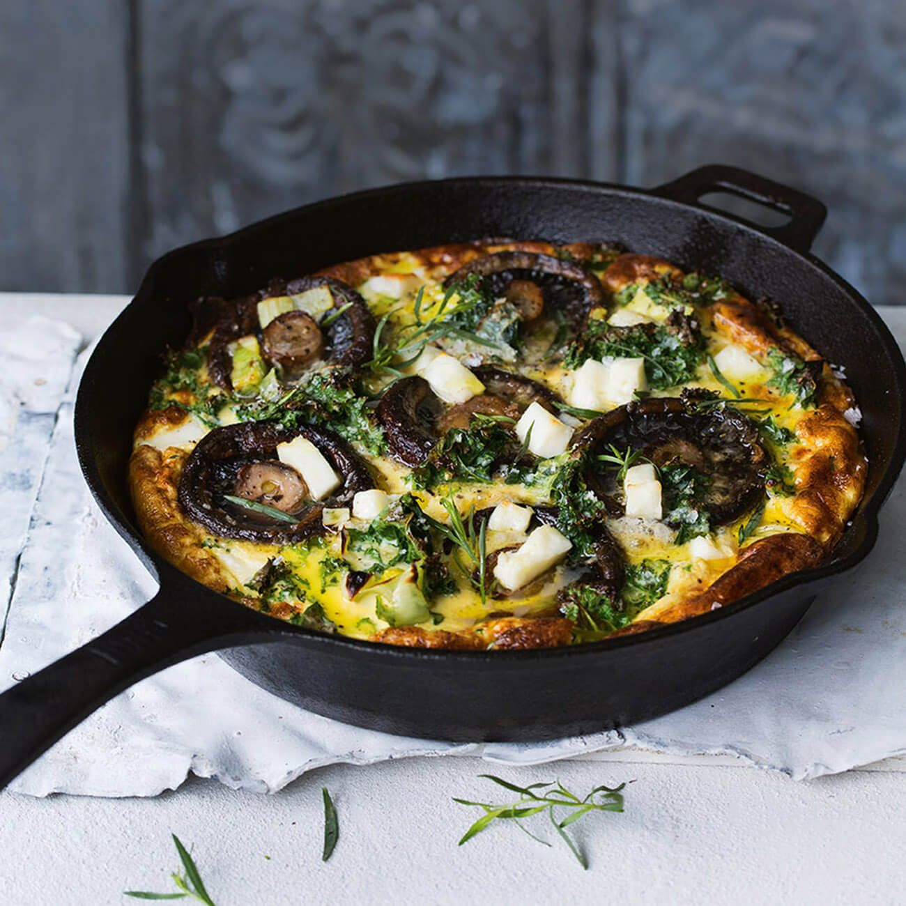 Mushroom, Kale & Haloumi Frittata Recipe Woolworths