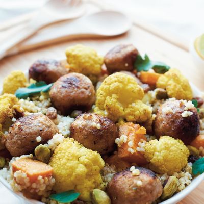 Perfectly Balanced Beef, Sweet Potato & Kale Meatballs with Quinoa