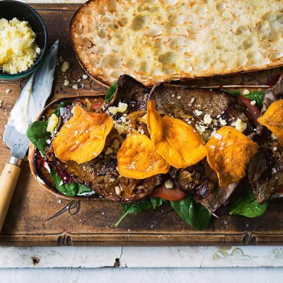 Steak Sub With Sweet Potato Chips