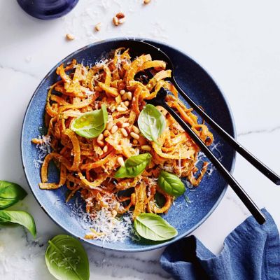 Sweet Potato Pesto Spaghetti