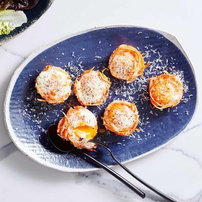 Sweet Potato Spaghetti Egg Nests