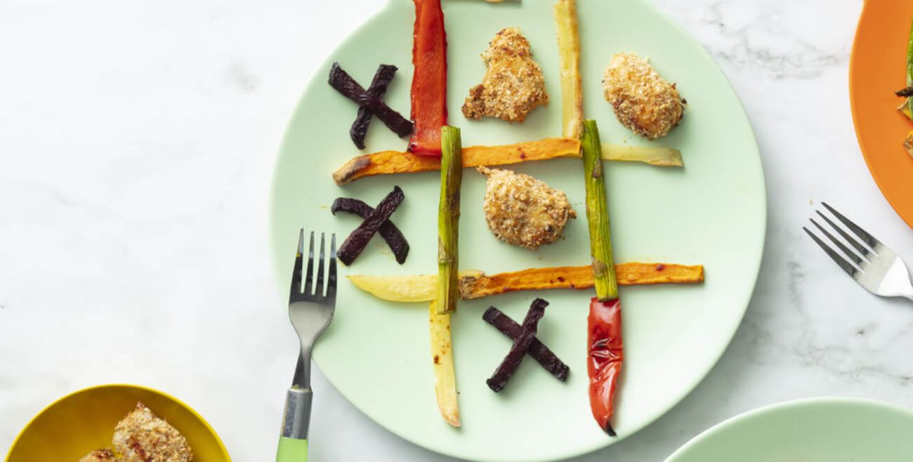 Chicken nuggets and rainbow chips