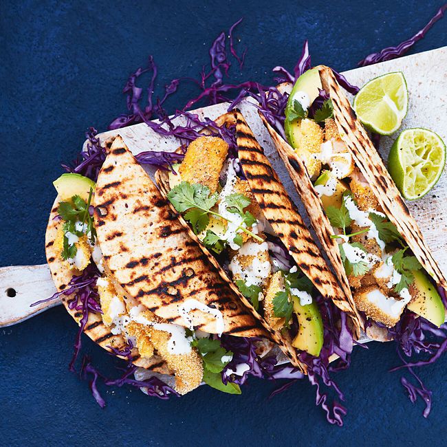 Crispy Fish Tacos with Avocado