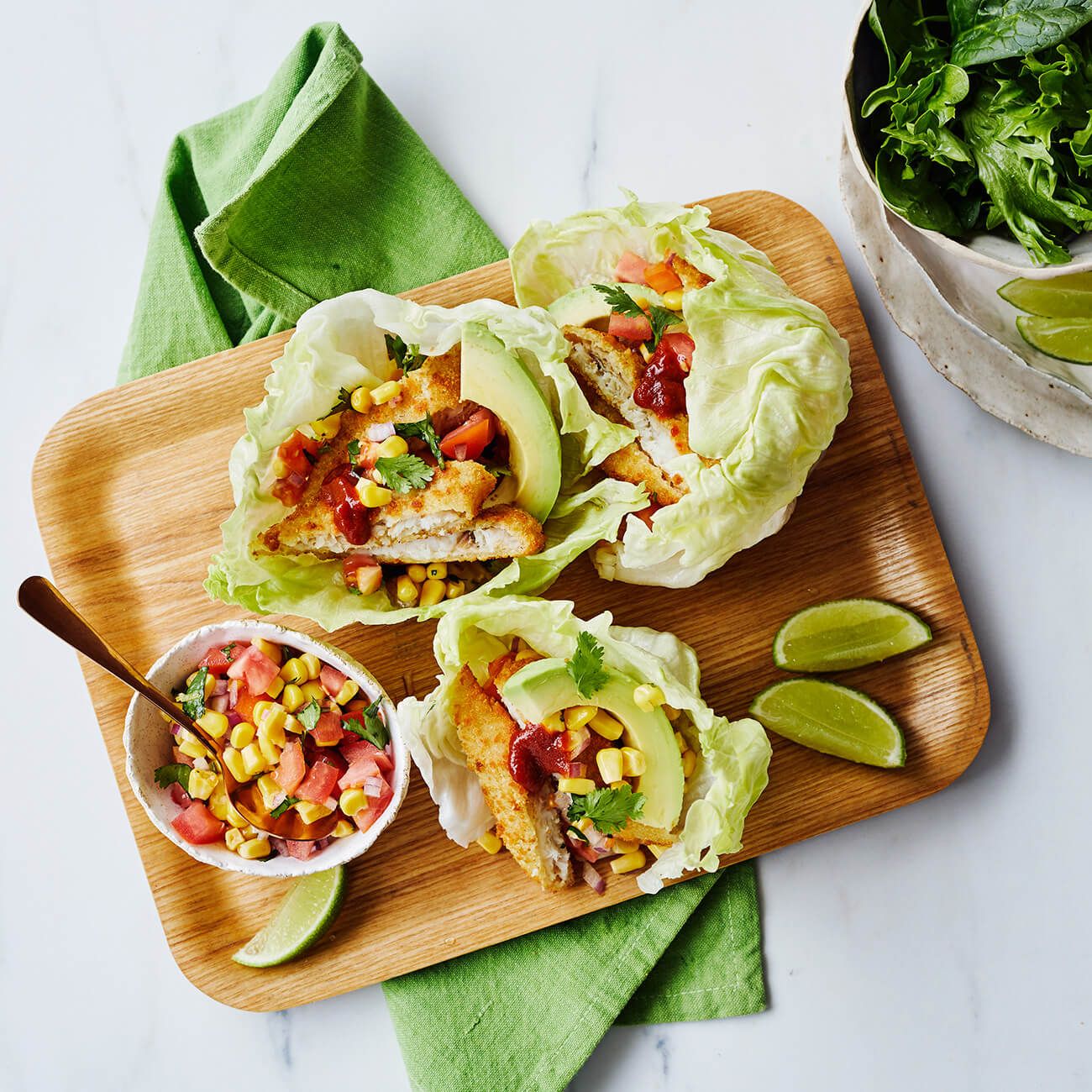 Crumbed Fish Lettuce Tacos Recipe Woolworths