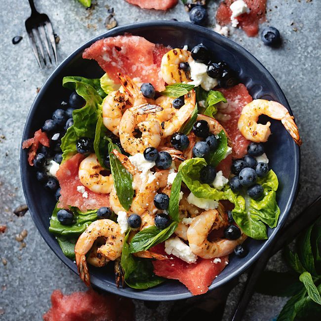 Prawn, Berry, Melon & Feta Salad