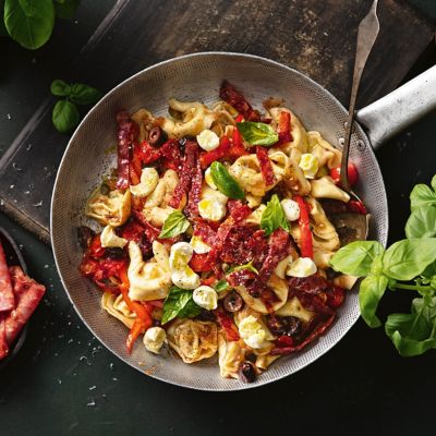 Puttanesca Tortellini With Crisp Salami