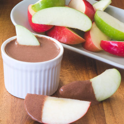 Red Rich Fruits Apples With Guilt-Free Chocolate Dip
