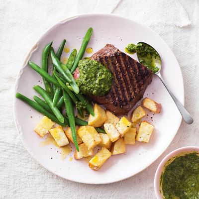 Steak With Salsa Verde & Crispy Potatoes
