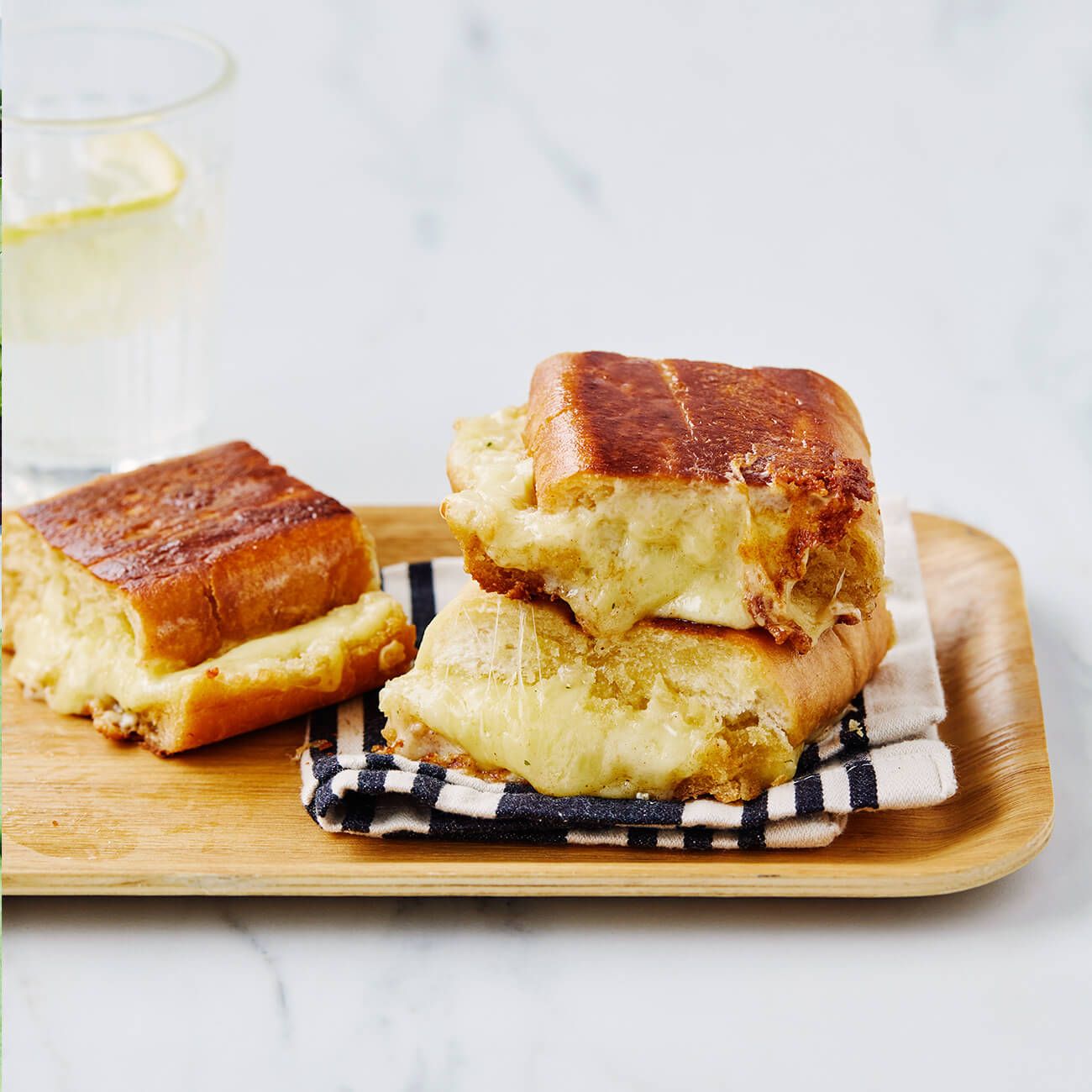 Three-Cheese Garlic Bread Toastie