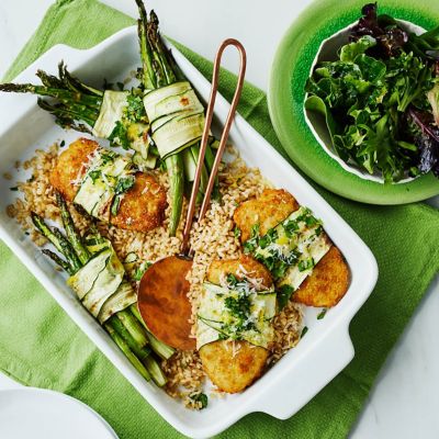 Zucchini-Wrapped Fish With Asparagus
