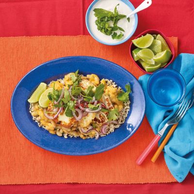 Korma Laced Halloumi & White Beans