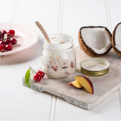 Nectarine And Cherry Overnight Chia Oats