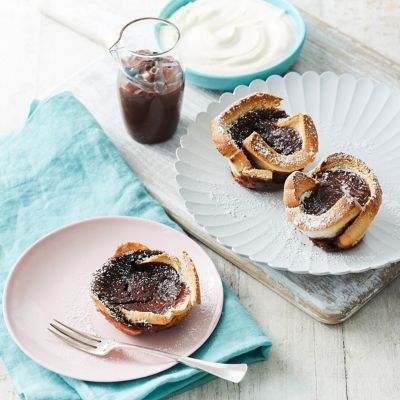 Chocolate Custard Bread Crust Tarts