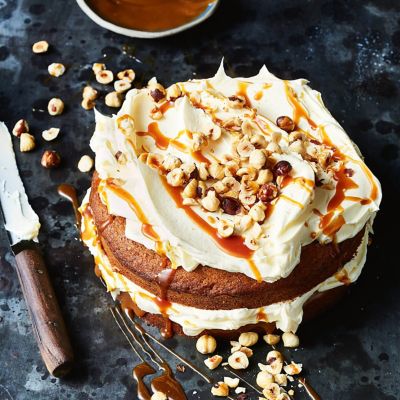 Coffee, Hazelnut & Caramel Cake