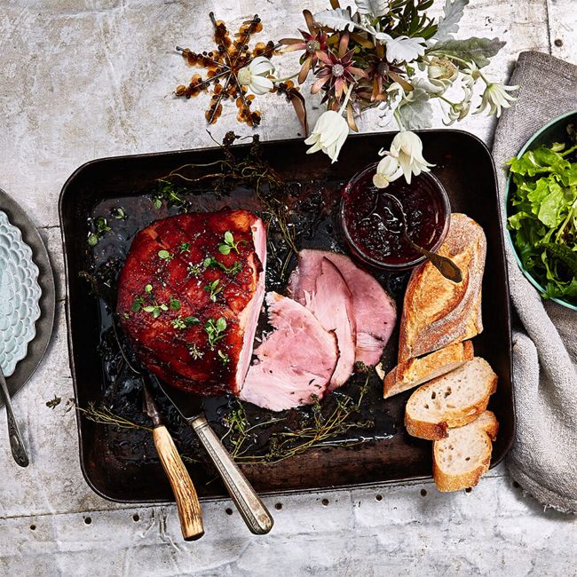 Cranberry, Black Pepper & Thyme Glazed Ham