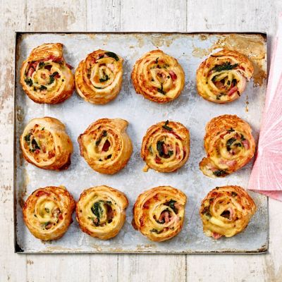 Ham Mustard And Spinach Scrolls