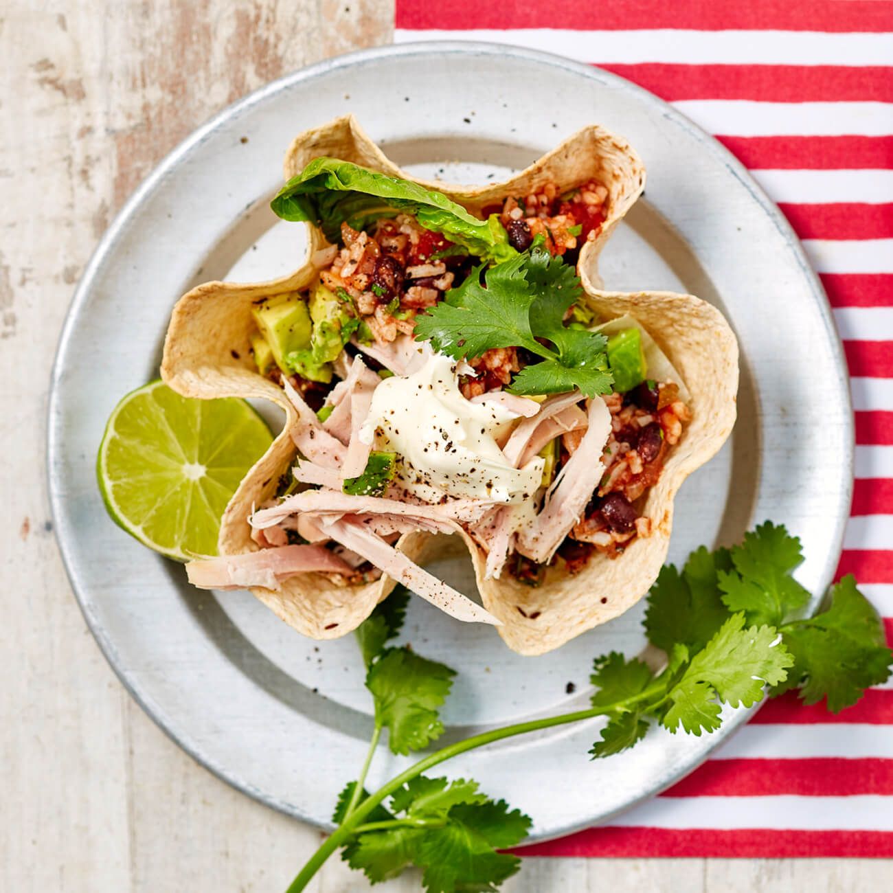 Mexican Leftover Turkey Salad Bowl