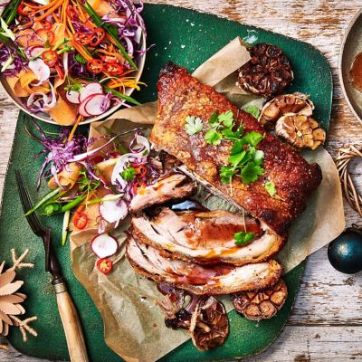 Miso Caramel Pork Shoulder With Crunchy Slaw