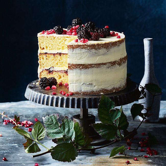 Naked Blackberry & Sour Cream Cake