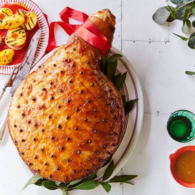 Peach & Bourbon Glazed Leg Of Ham