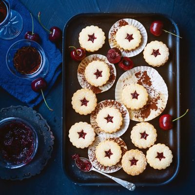 Cherry Chia Jam Biscuits