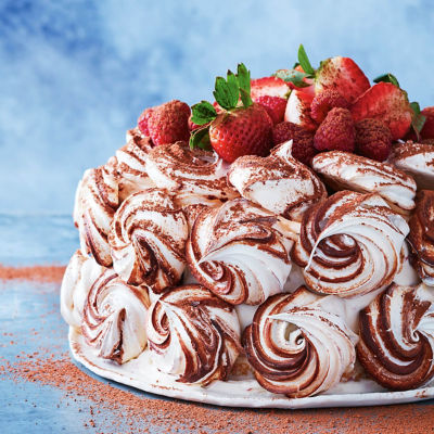 Choc Swirl Meringue Cake